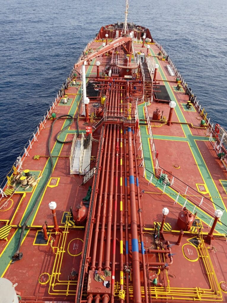 view of ship from above